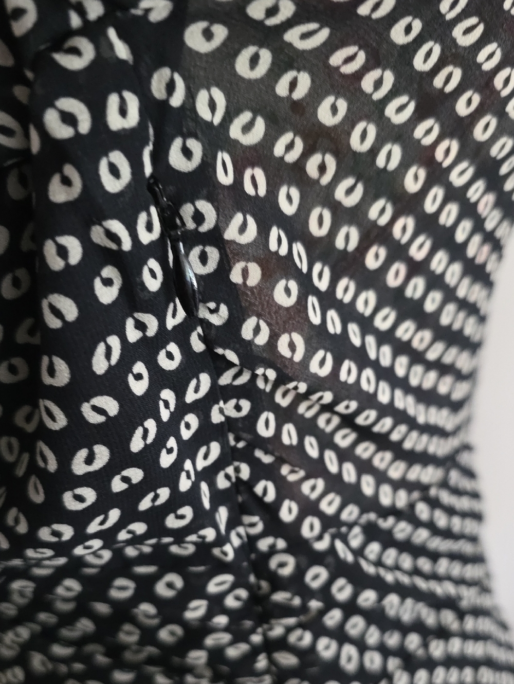 Zara Black Polka Dot V-Neck Mini Dress Size MEDIUM - Picture 7 of 11